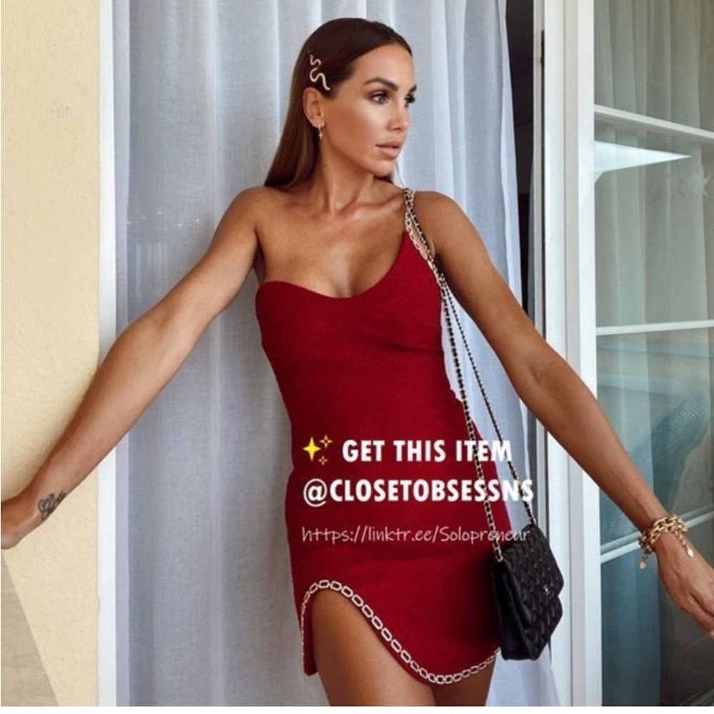 ZARA RED CHAIN DRESS